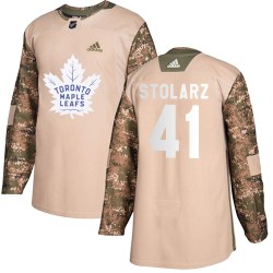 Anthony Stolarz Toronto Maple Leafs Youth Adidas Authentic Camo Veterans Day Practice Jersey