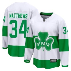 Auston Matthews Toronto Maple Leafs Youth Fanatics Branded Premier White Breakaway St. Patricks Alternate Jersey