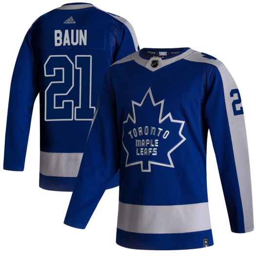 Bobby Baun Toronto Maple Leafs Men's Adidas Authentic Blue 2020/21 Reverse Retro Jersey
