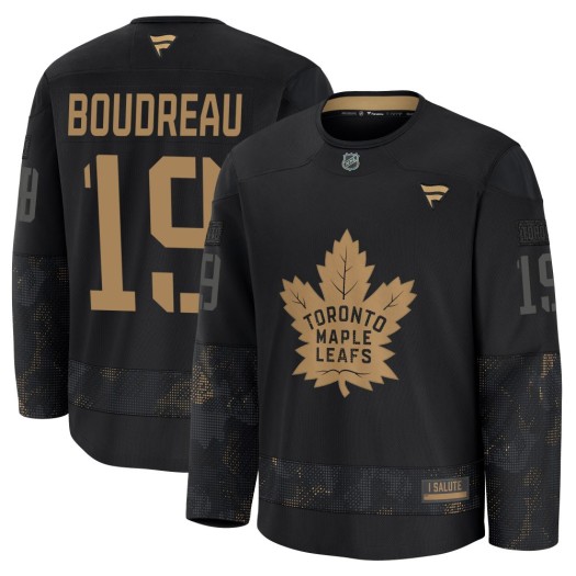 Bruce Boudreau Toronto Maple Leafs Men's Fanatics Premium Black 2024 Military Appreciation Practice Jersey