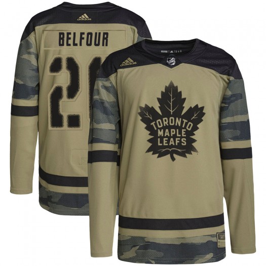 Ed Belfour Toronto Maple Leafs Men's Adidas Authentic Camo Military Appreciation Practice Jersey