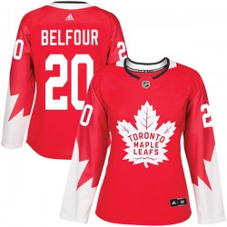 Ed Belfour Toronto Maple Leafs Women's Adidas Authentic Red Alternate Jersey