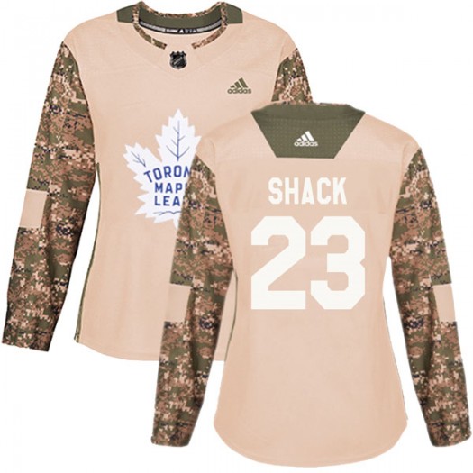 Eddie Shack Toronto Maple Leafs Women's Adidas Authentic Camo Veterans Day Practice Jersey