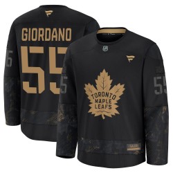 Mark Giordano Toronto Maple Leafs Youth Fanatics Premium Black 2024 Military Appreciation Practice Jersey