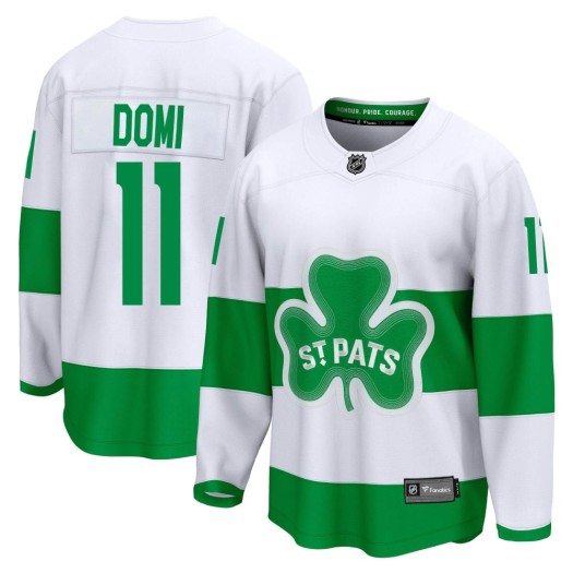 Max Domi Toronto Maple Leafs Men's Fanatics Branded Premier White Breakaway St. Patricks Alternate Jersey