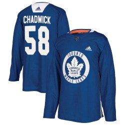 Noah Chadwick Toronto Maple Leafs Men's Adidas Authentic Royal Practice Jersey