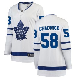 Noah Chadwick Toronto Maple Leafs Women's Fanatics Branded White Breakaway Away Jersey