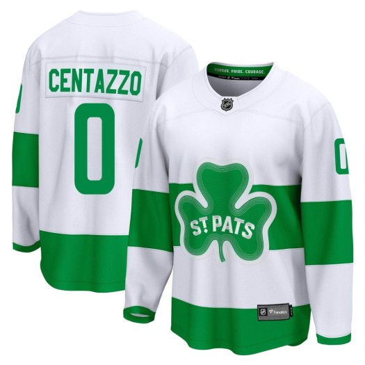 Orrin Centazzo Toronto Maple Leafs Youth Fanatics Branded Premier White Breakaway St. Patricks Alternate Jersey