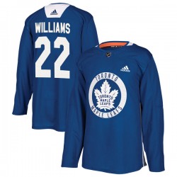Tiger Williams Toronto Maple Leafs Men's Adidas Authentic Royal Practice Jersey