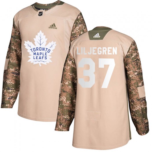 Timothy Liljegren Toronto Maple Leafs Men's Adidas Authentic Camo Veterans Day Practice Jersey