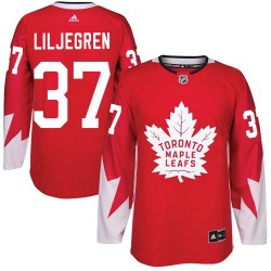 Timothy Liljegren Toronto Maple Leafs Youth Adidas Authentic Red Alternate Jersey