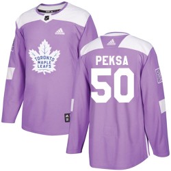 Vyacheslav Peksa Toronto Maple Leafs Men's Adidas Authentic Purple Fights Cancer Practice Jersey